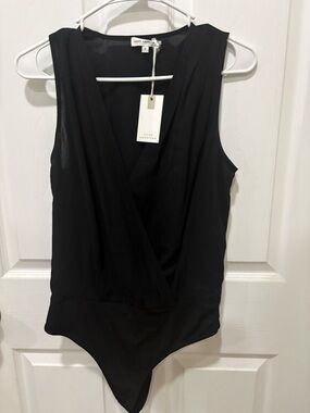 Good American Georgette Blouson Wrap Bodysuit Size 1